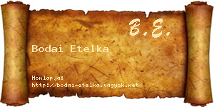 Bodai Etelka névjegykártya